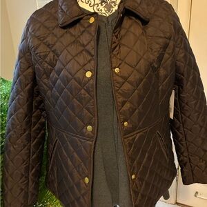 Crown & Ivy Quilted Dark Brown Puffer Jacket